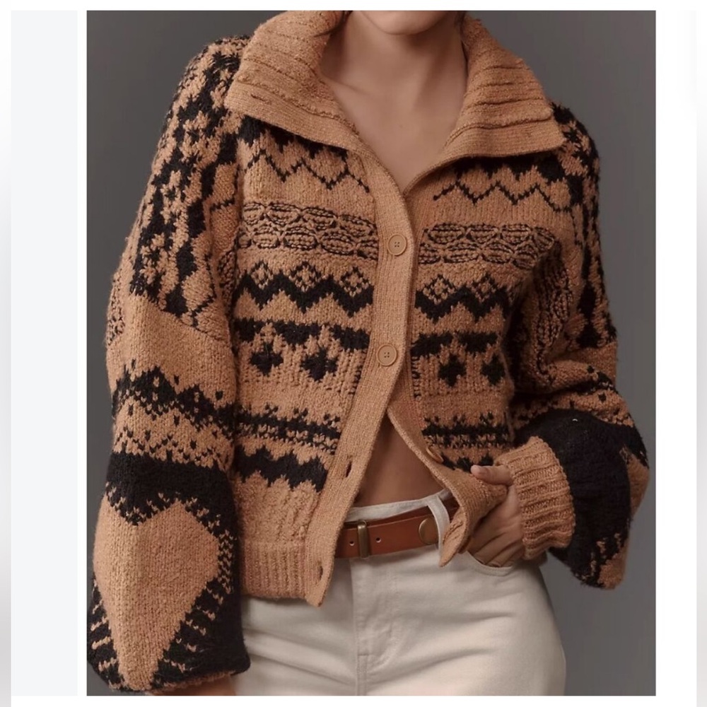 Anthropologie Jacquard Heart Motif Sweater 2X